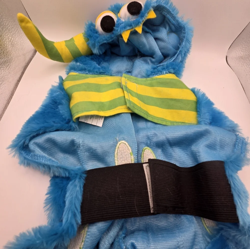 Sweet Cheeks Blue Green Monster Hooded Dog Costume Large